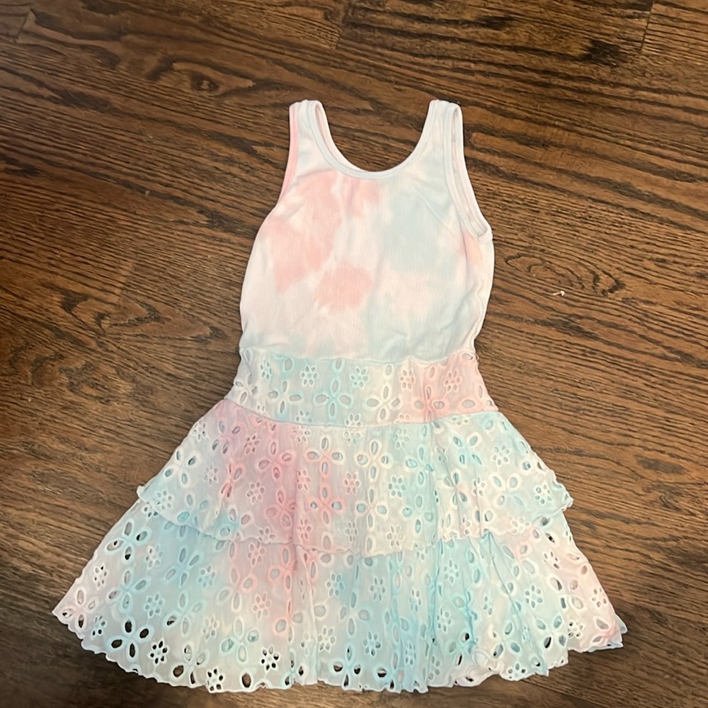 Pastel eyelet dress.